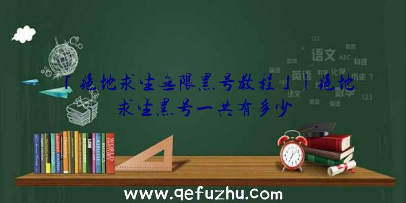 「绝地求生无限黑号教程」|绝地求生黑号一共有多少